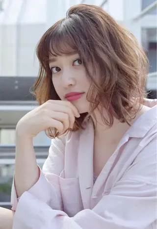 ミディアム カラー パーマ ✂️似合わせの魔術師 石田一樹✂️のヘアスタイル