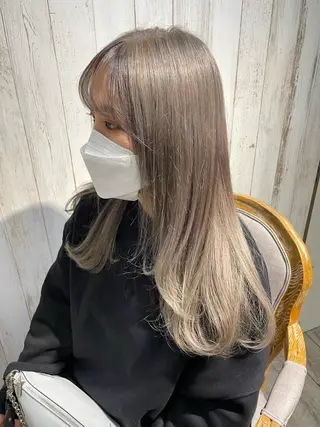 セミロング カラー exfa sakura🪞のヘアスタイル