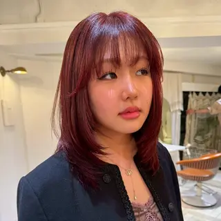 セミロング カラー 升方 楓のヘアスタイル