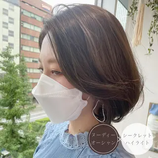 ショート カラー アンブレラカラー💫 フェイスフレーミングのヘアスタイル