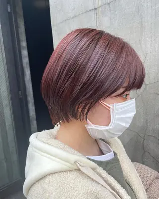 ショート カラー ヘアアレンジ 髪質改善カラー&TR 縮毛矯正/弱酸性矯正のヘアスタイル