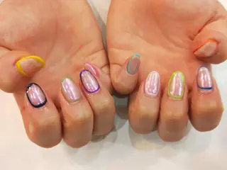 ネイル はばすみれ🎀ﾈｲﾙ 光ﾌｪｲｼｬﾙ ﾍｱのネイルデザイン