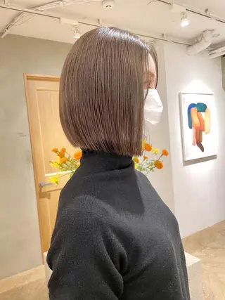 ミディアム カラー シャドウパーマ 田形清流のヘアスタイル