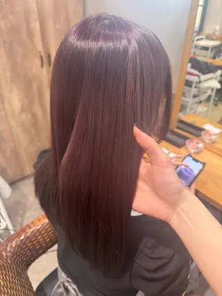 セミロング カラー 暖色カラー🤎Red Neo meiのヘアスタイル