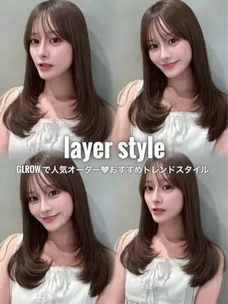 セミロング カラー 舟久保 七海のヘアスタイル