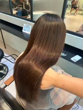 ロング パーマ 縮毛矯正/カット/ 韓国ヘア/蛯原🍤のヘアスタイル