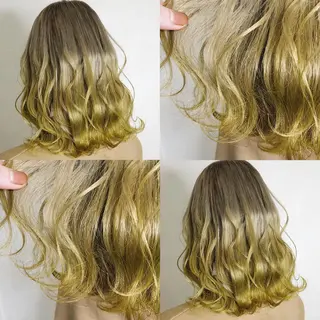 セミロング カラー ヘアアレンジ メンズ キッズ 💟Chloe原宿店 🩶ハイトーンのヘアスタイル