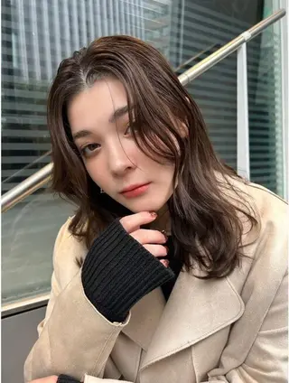 ミディアム 髪質改善🇰🇷レイ ヤーカット/艶透明髪のヘアスタイル