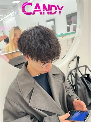 ミディアム パーマ メンズ メンズパーマ特化 TAIGAのヘアスタイル