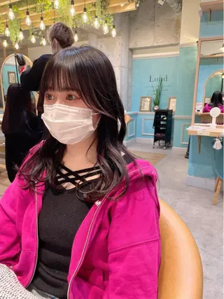 セミロング カラー 縮毛矯正 髪質改善 韓国風レイヤー 吉田のヘアスタイル