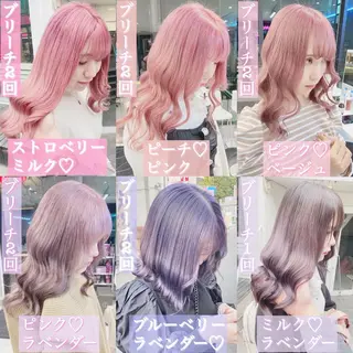 ミディアム カラー ヘアアレンジ TAKUMAブリーチ /切りっぱなし🪽のヘアスタイル