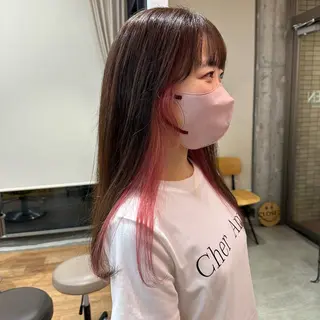 ミディアム カラー さとう あやかのヘアスタイル