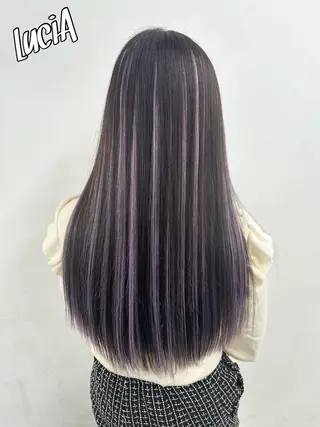 ロング ヘアアレンジ カラー LuciA エクステカラーのヘアスタイル