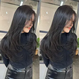 ロング バレイヤージュ ボブ🌈ナツヤのヘアスタイル