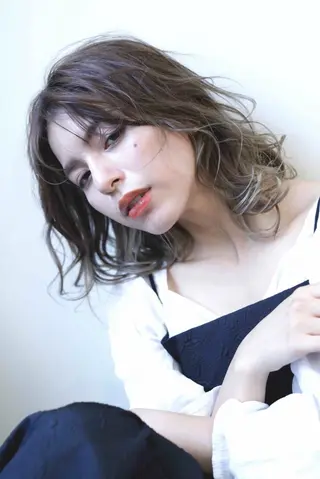 ミディアム パーマ ROKKAN motoのヘアスタイル