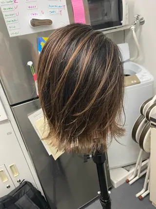 ミディアム カラー 鍵谷 公宏のヘアスタイル