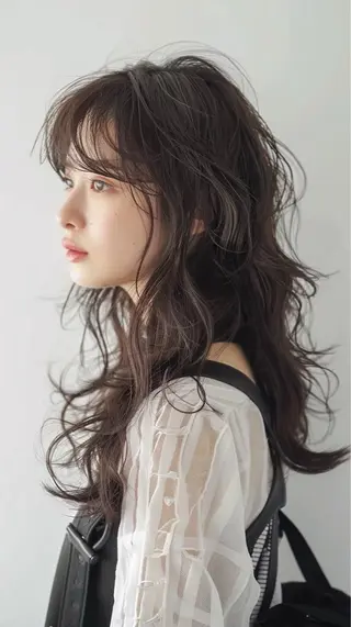 ロング カラー ブリーチなしWカラー 超特化/YURAのヘアスタイル
