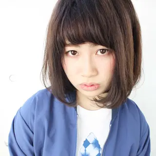 ミディアム カラー パーマ ネイル マツエク・マツパ tuuli トゥーリのヘアスタイル