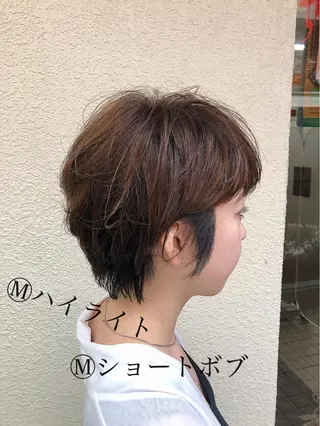 ショート カラー パーマ ヘアアレンジ 【白髪ぼかし 専門GBG】自由が丘のヘアスタイル