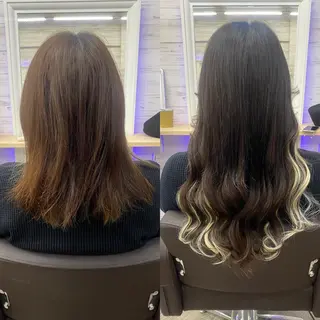ロング カラー ヘアアレンジ アイブロウ LAVENDIA 初音のヘアスタイル