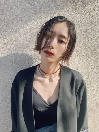 ミディアム カラー パーマ 小林 明彦のヘアスタイル