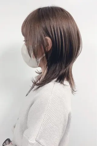 ミディアム 松岡彩華 ボブ /グレージュのヘアスタイル