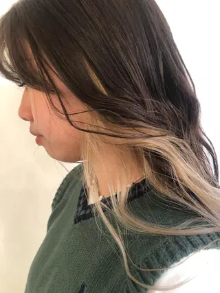 カラー ブリーチカラー🎀 韓国風/寺門美優のヘアスタイル