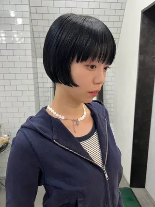 ショート 紙屋町ショート /ボブ　パーマ河内蓮のヘアスタイル
