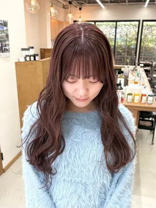 セミロング カラー ヘアアレンジ ハル🌸柔色/ ブリーチなし/艶髪のヘアスタイル