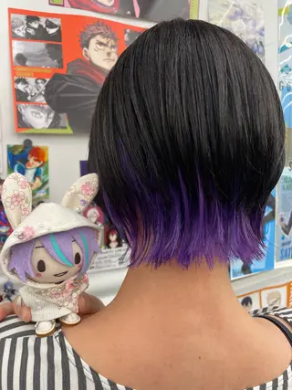 ロング カラー インナーカラー 推し ブリーチ  髪質改善のヘアスタイル
