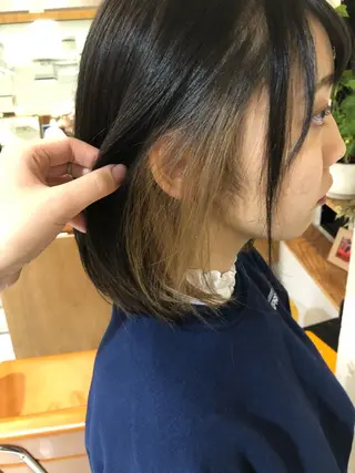 ミディアム カラー ヘアアレンジ メンズ キッズ ネイル マツエク・マツパ 透明感カラー🤎 ゆりのヘアスタイル