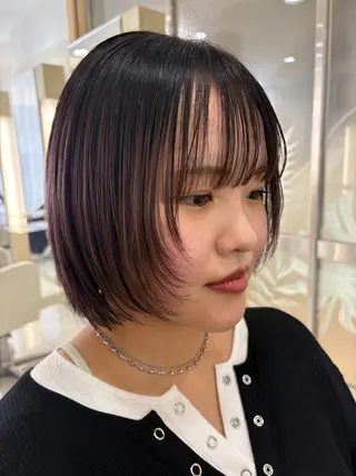 ショート レイヤーボブ/暖色カ ラー/ユウカのヘアスタイル