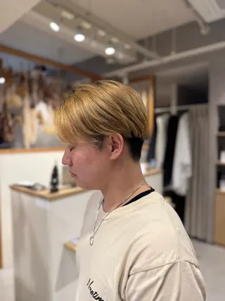 ショート メンズ anju.カット 透明感カラー/パーマのヘアスタイル