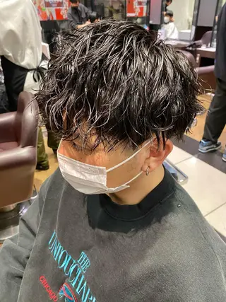 ショート パーマ メンズ 酸スト/フェザー パーマ/三谷海斗のヘアスタイル