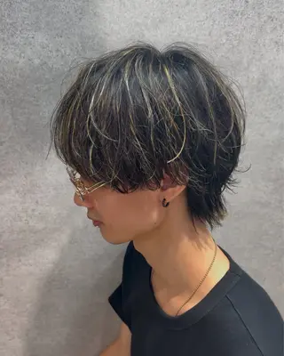 ショート カラー パーマ ヘアアレンジ メンズ Ryo横浜韓国ヘア/ 曲がる縮毛矯正特化のヘアスタイル