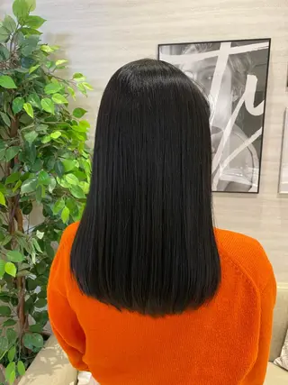 セミロング 縮毛矯正/髪質改善 ルクア9F/小倉悠佑のヘアスタイル