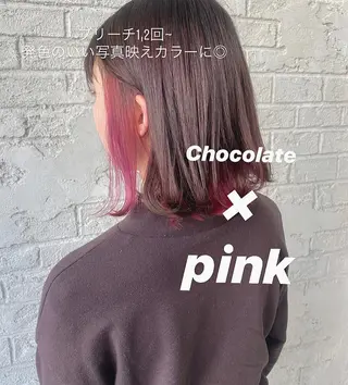 ミディアム カラー オリーブ/アッシュ やわらか透明感カラーのヘアスタイル