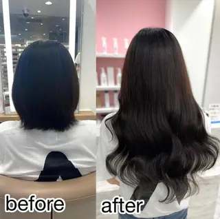 セミロング 💎艶カラー×エク ステ💎専門店🎀のヘアスタイル