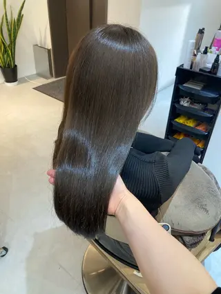 セミロング ✨色持ちの良い艶 カラー✨蟹江真世のヘアスタイル