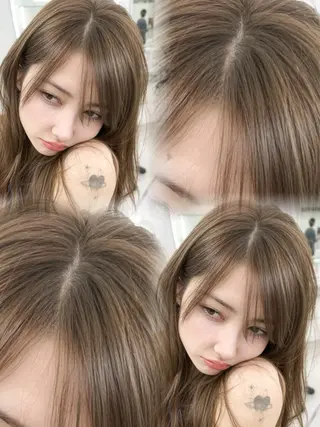ロング カラー 透明感カラー✨🩵 韓国ヘアkanatoのヘアスタイル