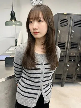 セミロング カラー 樫原裕二/レイヤー カット/透明感カラーのヘアスタイル