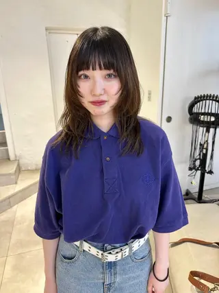セミロング 顔周りカット/透明感 カラー✂️MEIのヘアスタイル