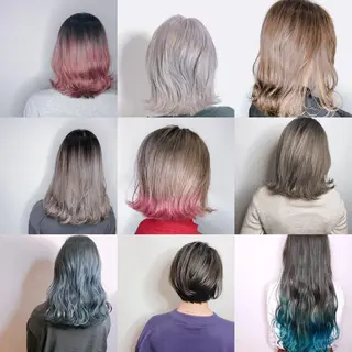 ミディアム カラー NINE+/代表 ブリーチ特化型サロンのヘアスタイル