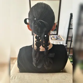 セミロング お子様と美容室🧸 HidamaRi絢菜のヘアスタイル