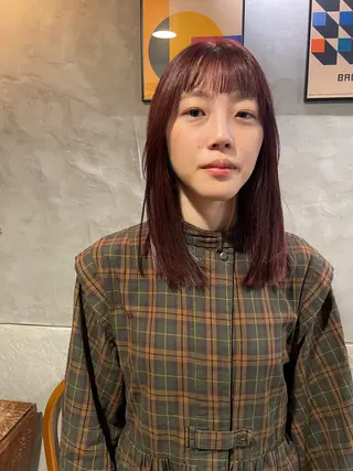 セミロング カラー さの あやねのヘアスタイル