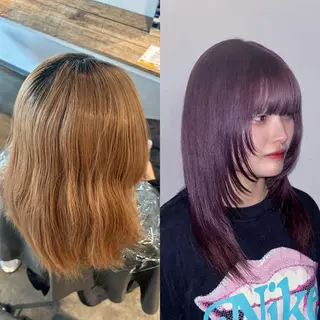 セミロング カラー 💫miyu💫デザ インカラー/アレンジのヘアスタイル