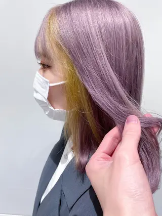セミロング カラー ハイトーン特化 川井優汰のヘアスタイル