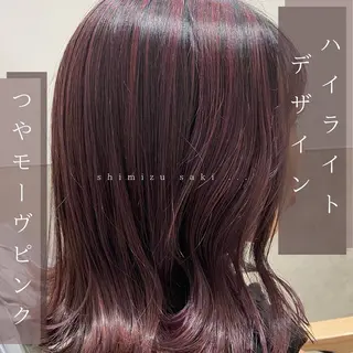 セミロング カラー しみず さきのヘアスタイル