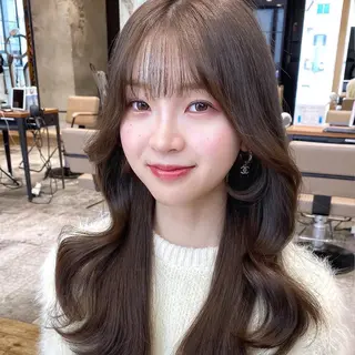 ロング カラー 顔まわりカット🌟 くびれヘア/寺門遥輝のヘアスタイル