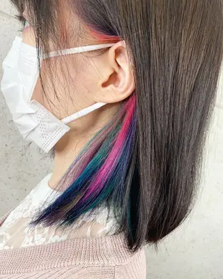 ミディアム カラー 福森 みずきのヘアスタイル